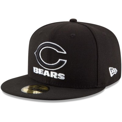 Men's Chicago Bears New Era Black B-Dub 59FIFTY Fitted Hat 2513411